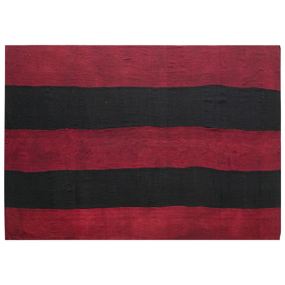 Vintage Turkish Kilim Rug, 7.5 x 13 ft, Handwoven Wool Striped Anatolian Rug