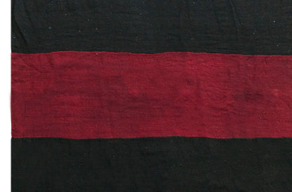 Vintage Turkish Kilim Rug, 7.5 x 13 ft, Handwoven Wool Striped Anatolian Rug
