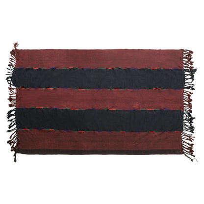 Vintage Turkish Kilim Rug, 7 x 11 ft, Handwoven Wool Striped Anatolian Rug