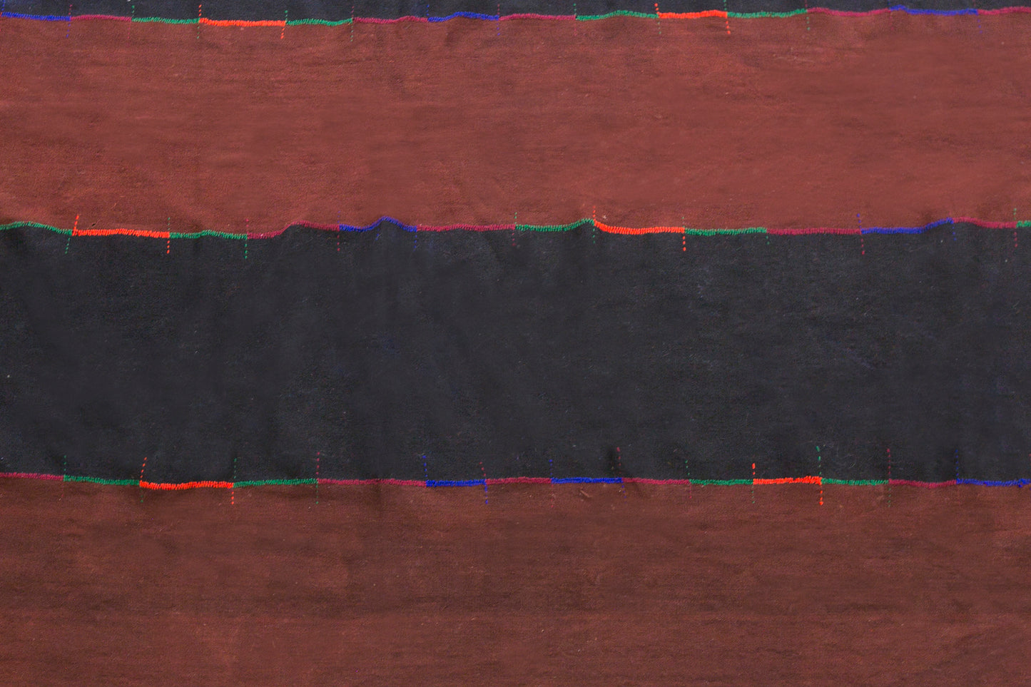 Vintage Turkish Kilim Rug, 7 x 11 ft, Handwoven Wool Striped Anatolian Rug