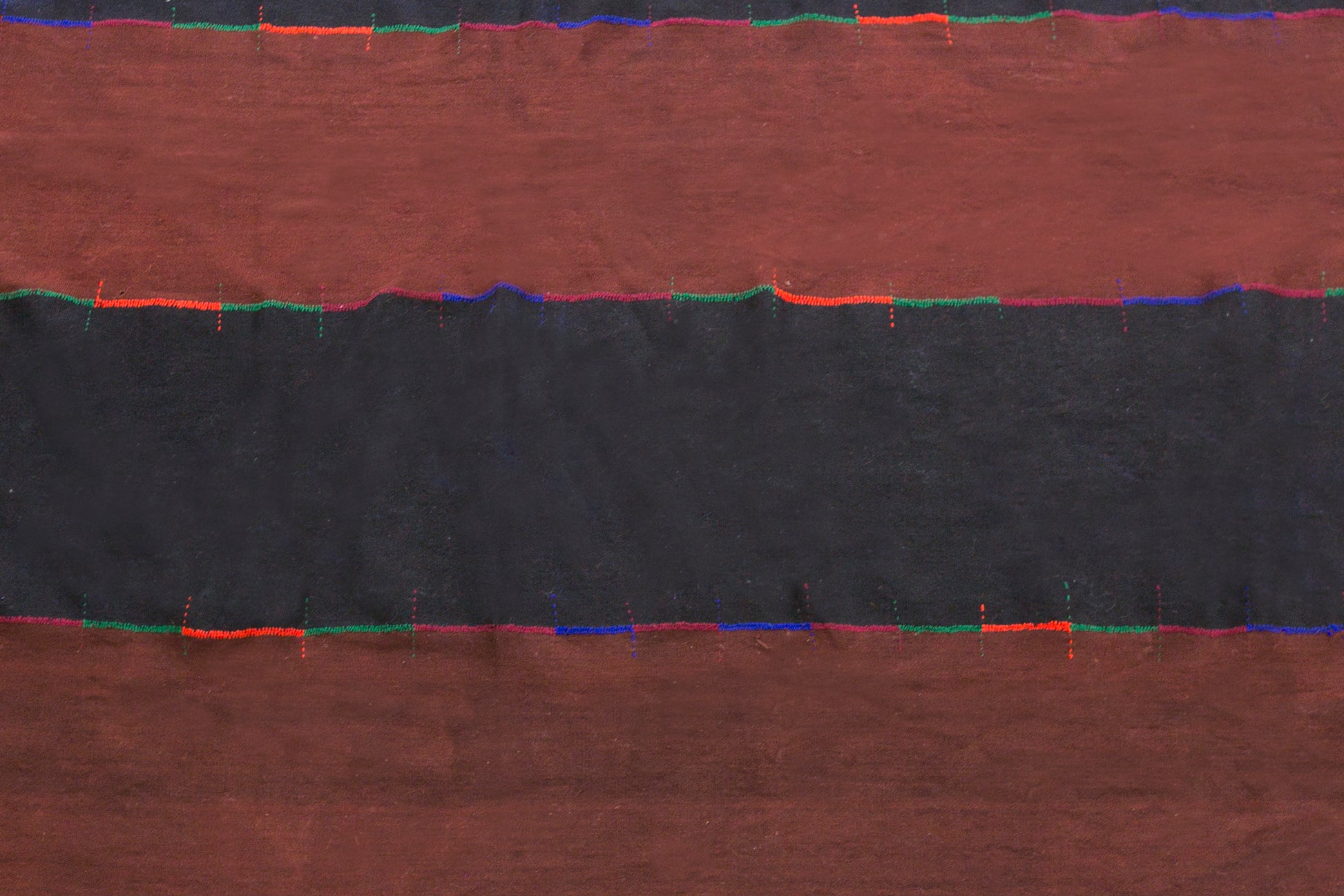 Vintage Turkish Kilim Rug, 7 x 11 ft, Handwoven Wool Striped Anatolian Rug