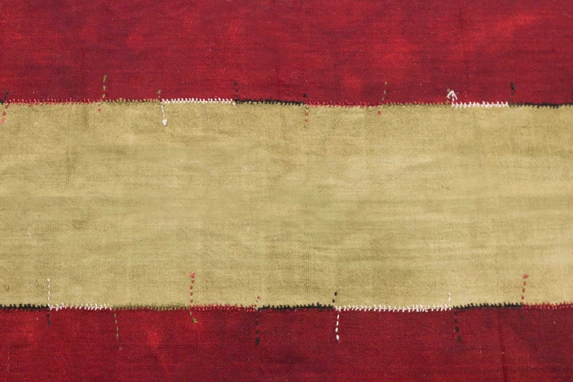 Vintage Turkish Kilim Rug, 7 x 13 ft, Handwoven Wool Striped Anatolian Rug