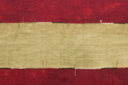 Vintage Turkish Kilim Rug, 7 x 13 ft, Handwoven Wool Striped Anatolian Rug
