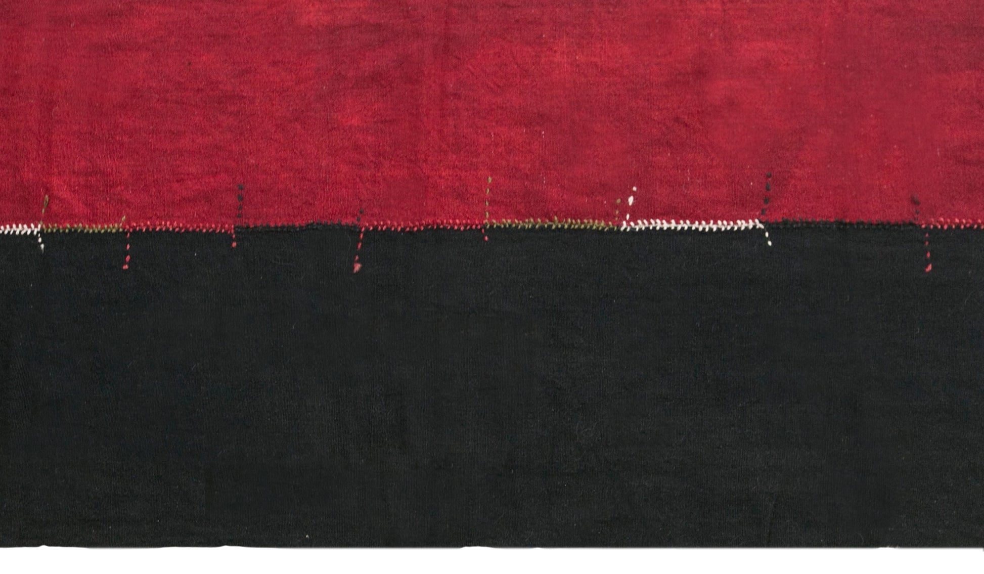 Vintage Turkish Kilim Rug, 7 x 13 ft, Handwoven Wool Striped Anatolian Rug
