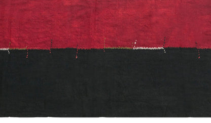 Vintage Turkish Kilim Rug, 7 x 13 ft, Handwoven Wool Striped Anatolian Rug