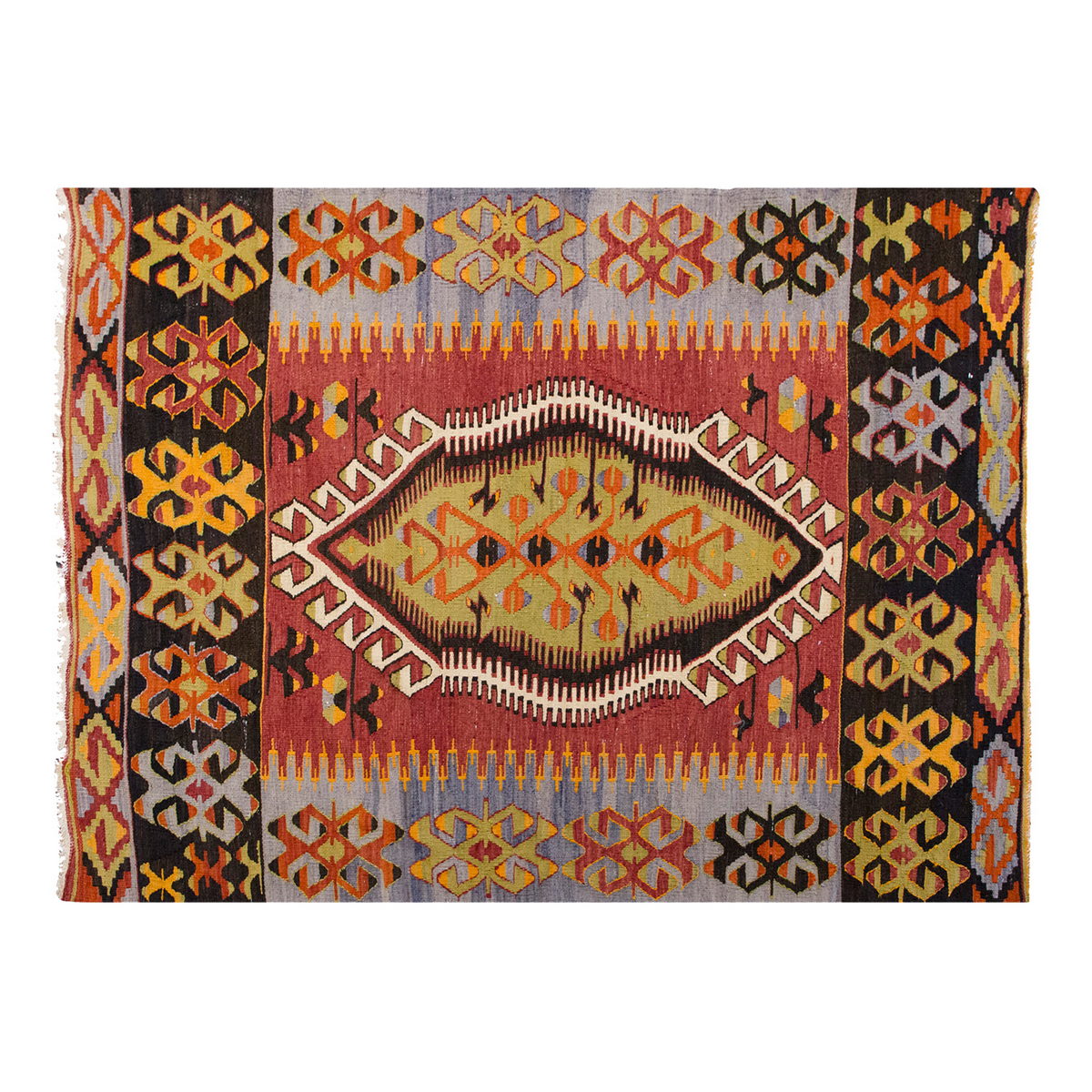 Vintage Turkish Kilim Rug from Çal, 110 x 168 cm, 3.7 x 5.6 ft