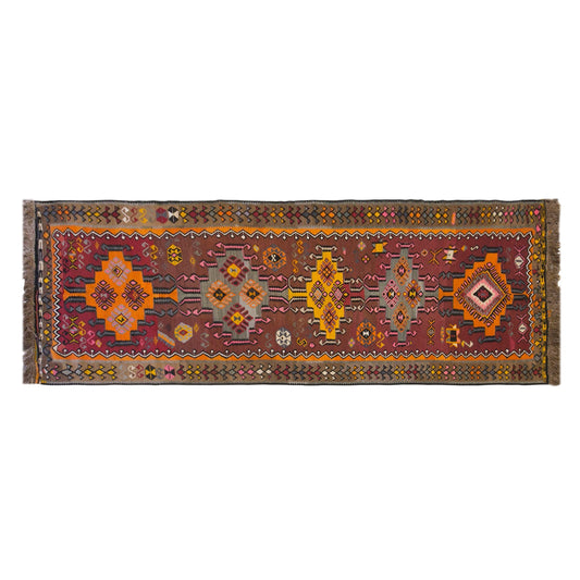 Vintage Turkish Kilim Runner – 128 x 360 cm (4.2 x 11.8 ft)