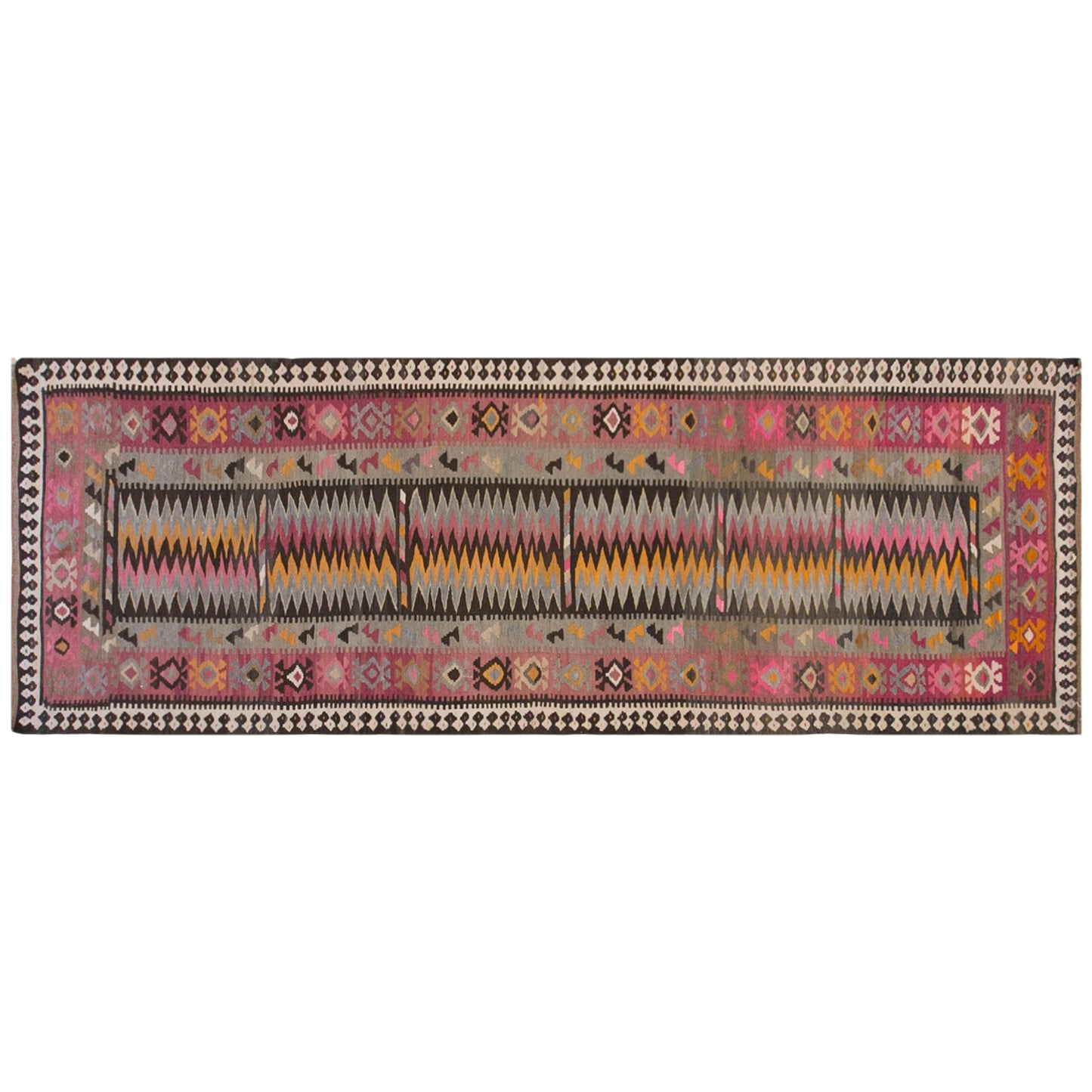 Vintage Turkish Kilim Runner – 130 x 380 cm (4.3 x 12.5 ft)