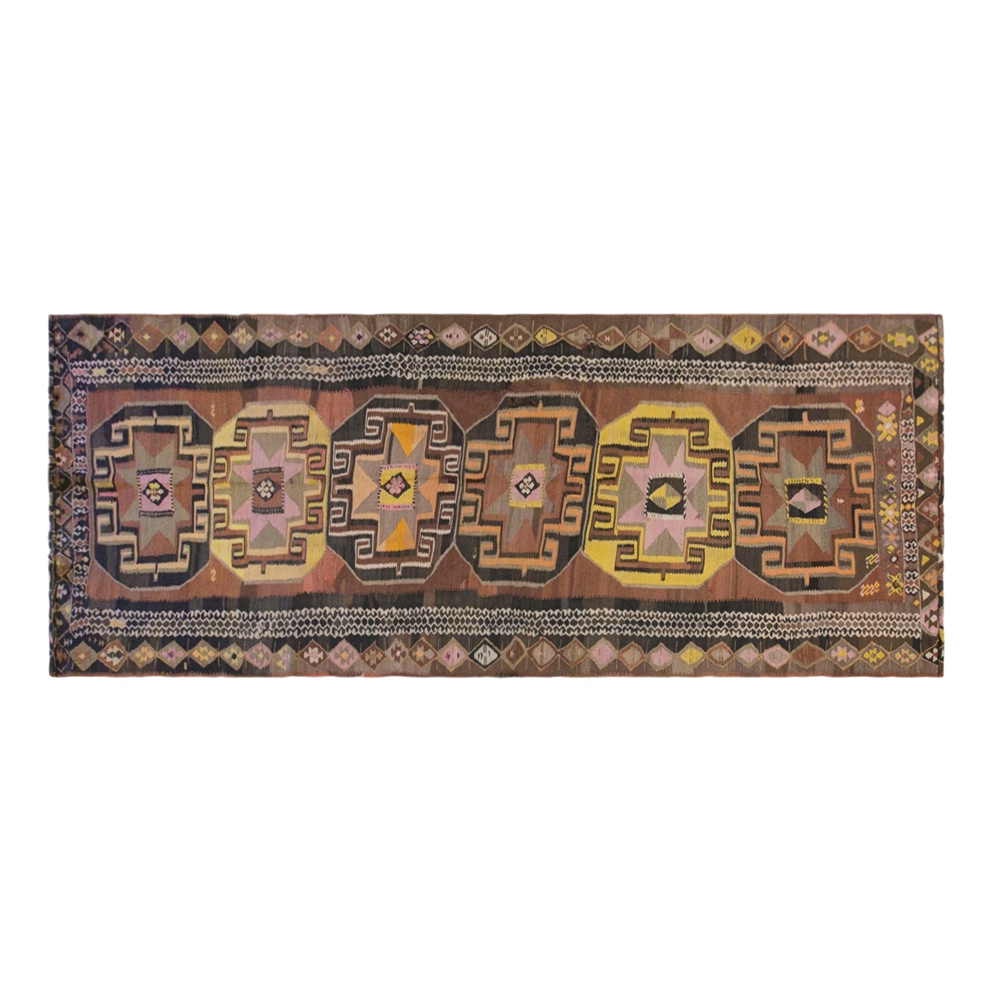 Vintage Turkish Kilim Runner – 150 x 385 cm (4.9 x 12.6 ft)
