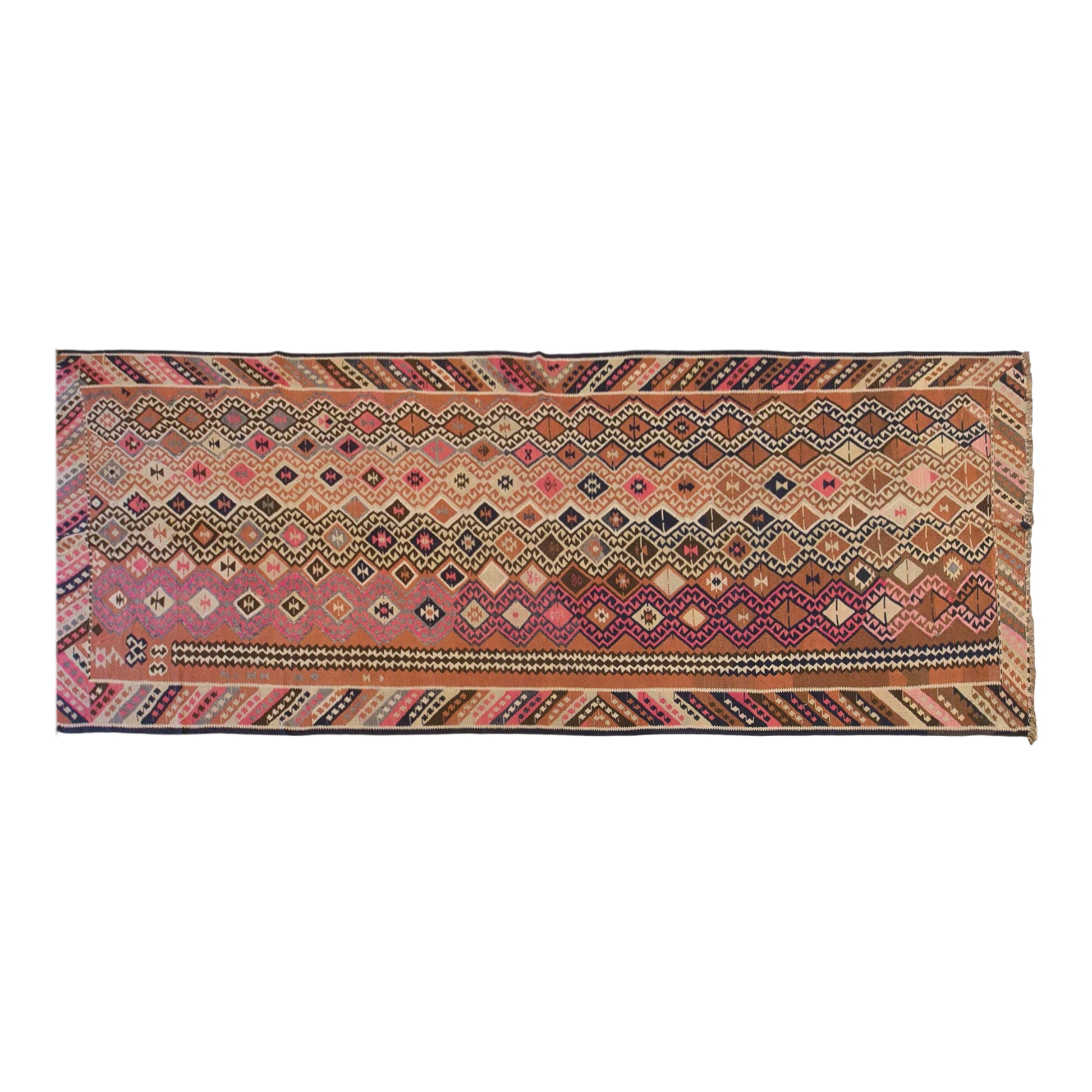 Vintage Turkish Kilim Runner – 155 x 440 cm (5.1 x 14.4 ft)
