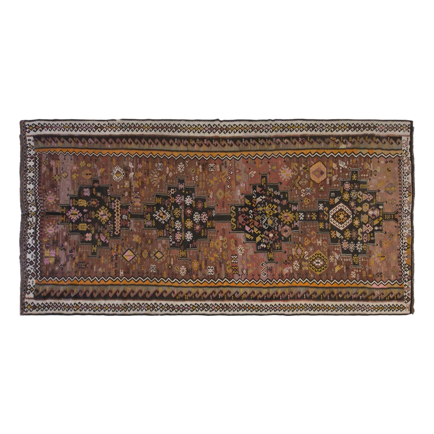 Vintage Turkish Kilim Runner – 200 x 440 cm (6.6 x 14.4 ft)