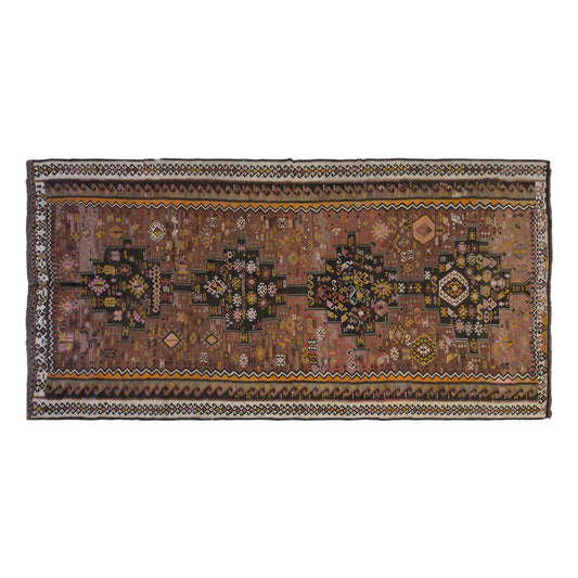Vintage Turkish Kilim Runner – 200 x 440 cm (6.6 x 14.4 ft)