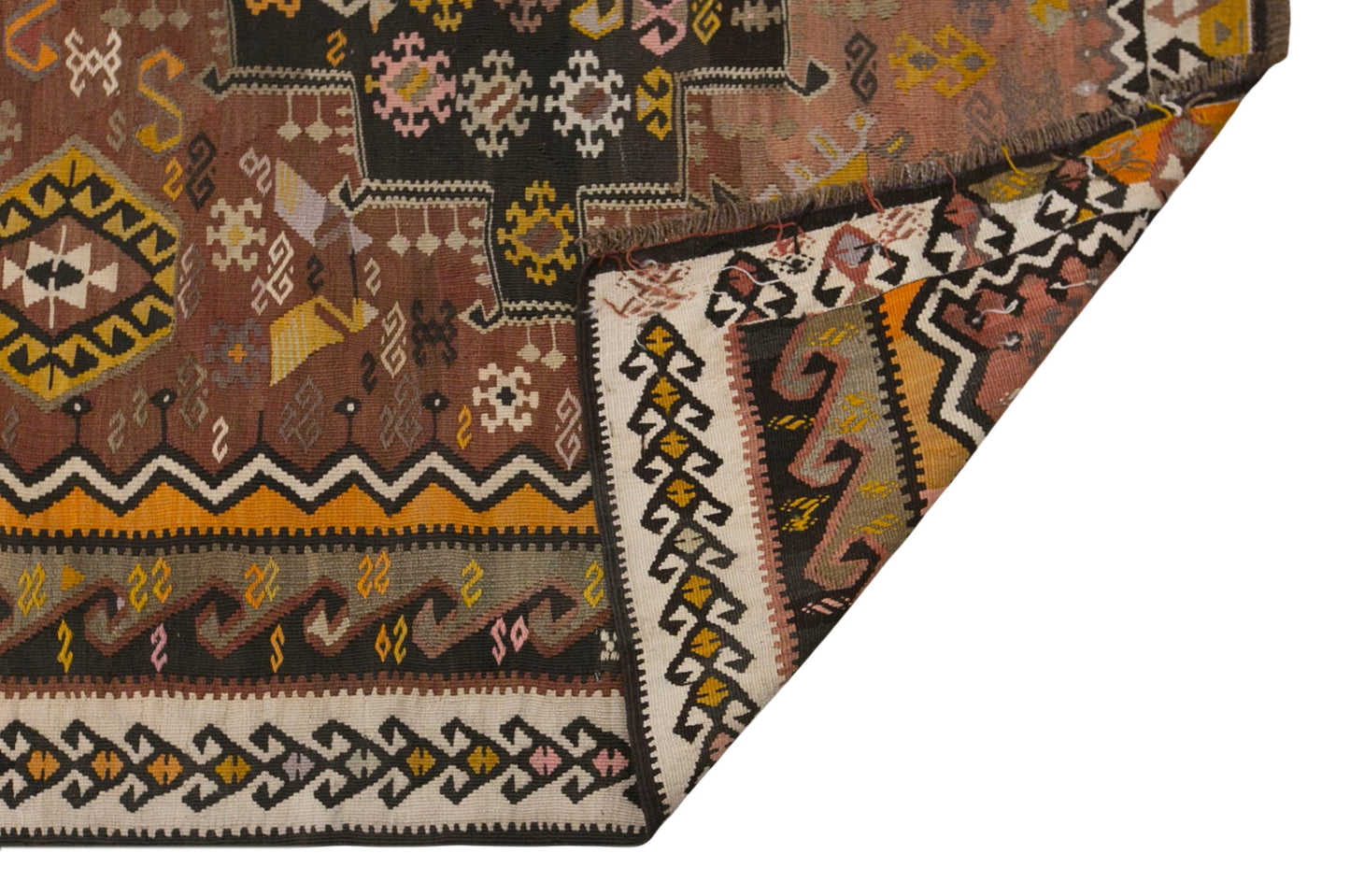 Vintage Turkish Kilim Runner – 200 x 440 cm (6.6 x 14.4 ft)