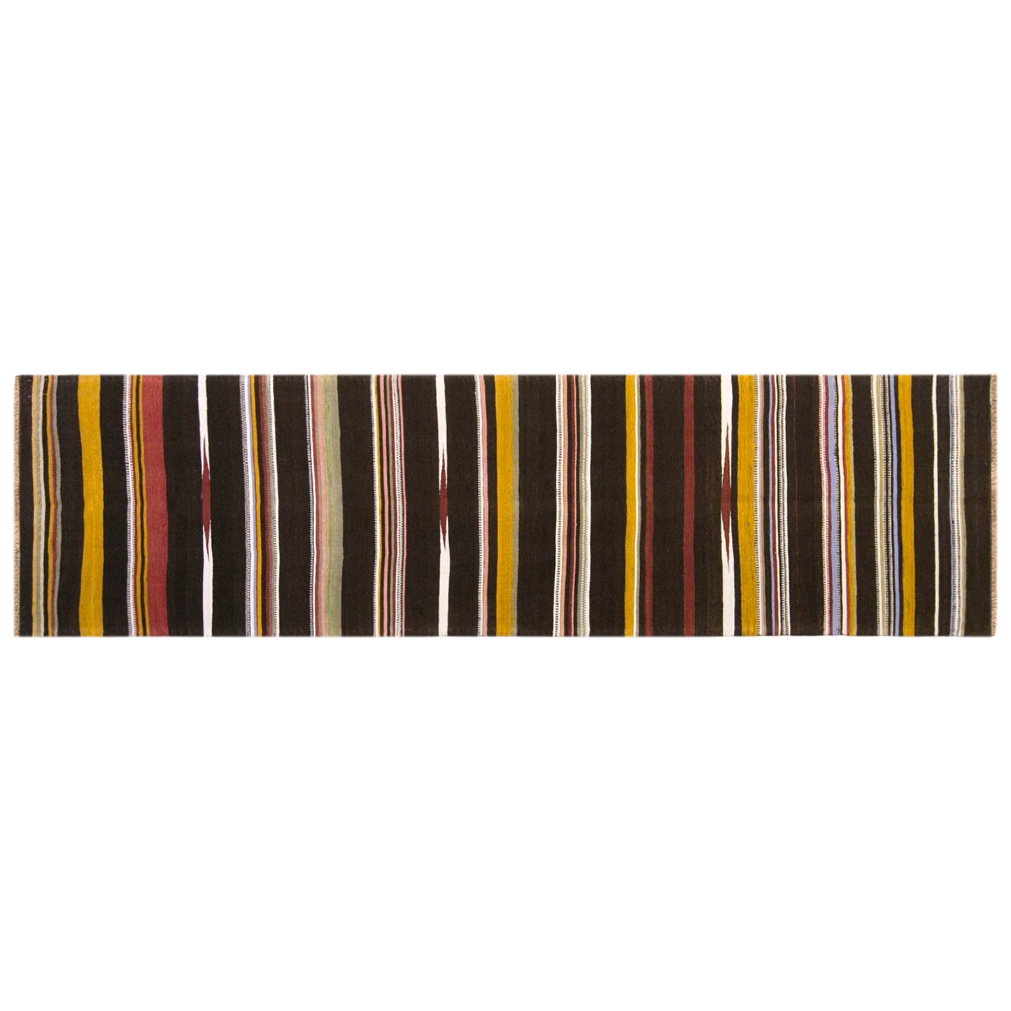 Vintage Turkish Kilim Runner Rug, 2.2 x 9.2 ft, 68 x 280 cm, Handwoven Wool Kilim