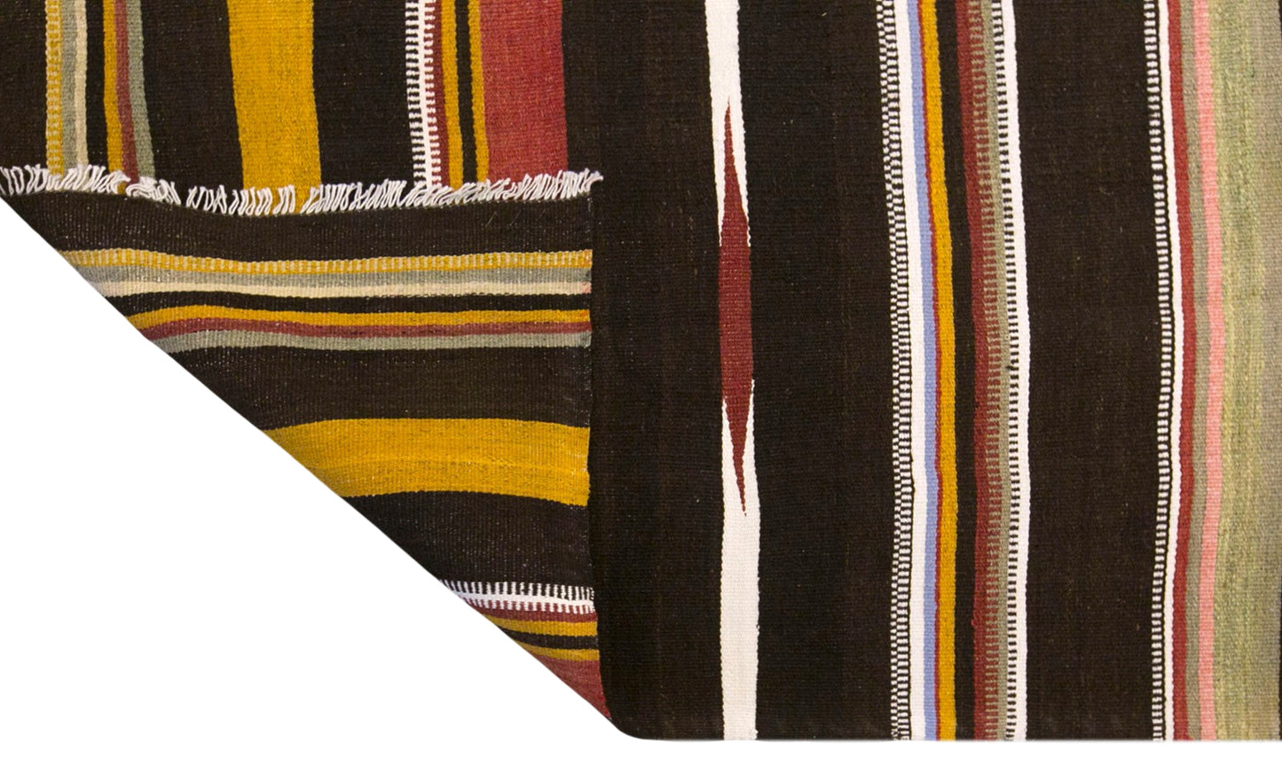 Vintage Turkish Kilim Runner Rug, 2.2 x 9.2 ft, 68 x 280 cm, Handwoven Wool Kilim