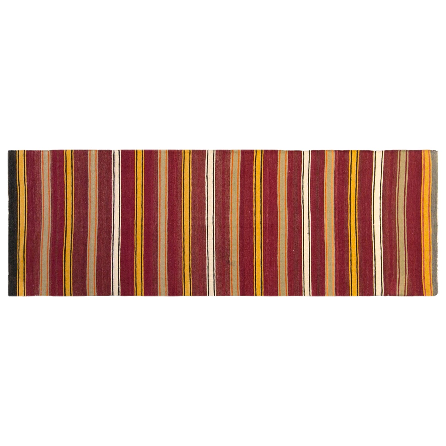 Vintage Turkish Kilim Runner Rug, 2.5 x 8.9 ft, 77 x 270 cm, Handwoven Wool Kilim