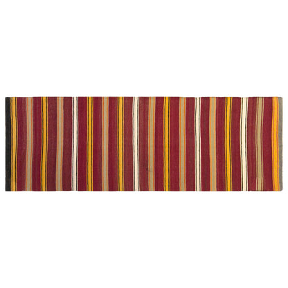 Vintage Turkish Kilim Runner Rug, 2.5 x 8.9 ft, 77 x 270 cm, Handwoven Wool Kilim