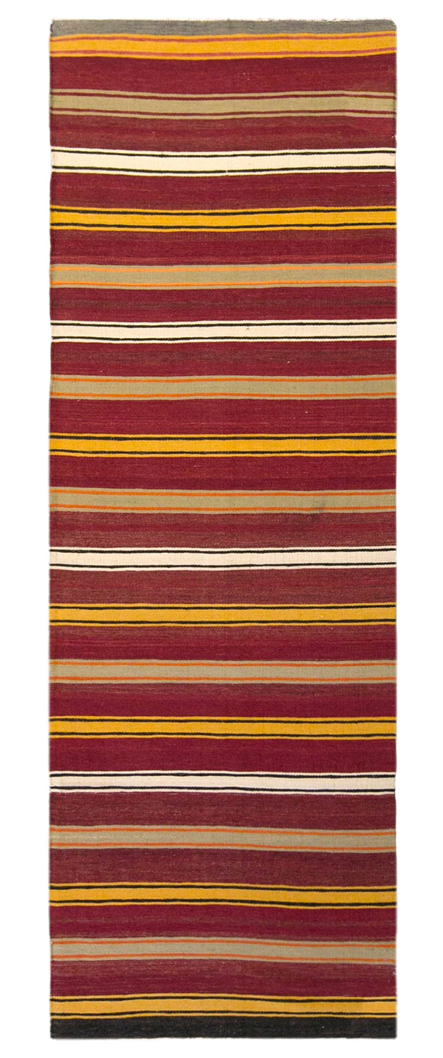 Vintage Turkish Kilim Runner Rug, 2.5 x 8.9 ft, 77 x 270 cm, Handwoven Wool Kilim