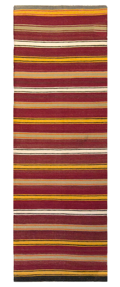 Vintage Turkish Kilim Runner Rug, 2.5 x 8.9 ft, 77 x 270 cm, Handwoven Wool Kilim