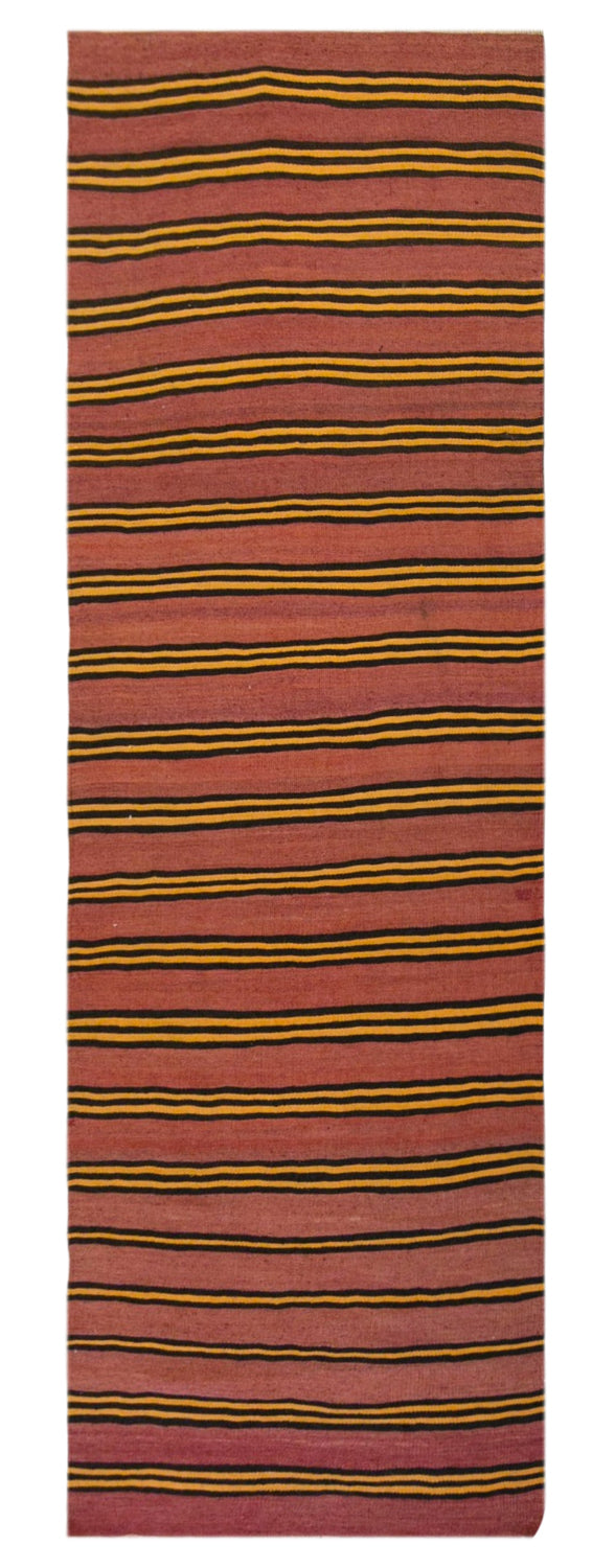 Vintage Turkish Kilim Runner Rug, 3.1 x 9.7 ft, 93 x 295 cm, Handwoven Wool Kilim