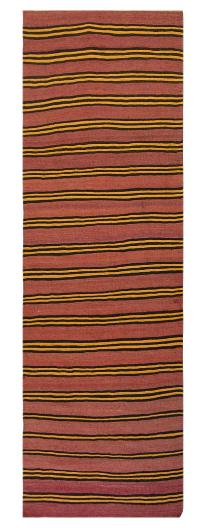 Vintage Turkish Kilim Runner Rug, 3.1 x 9.7 ft, 93 x 295 cm, Handwoven Wool Kilim