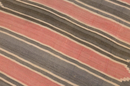 Vintage Turkish Kilim Runner Rug, 3.6 x 17.6 ft, 111 x 535 cm, Handwoven Wool Kilim