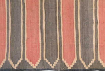 Vintage Turkish Kilim Runner Rug, 3.6 x 17.6 ft, 111 x 535 cm, Handwoven Wool Kilim