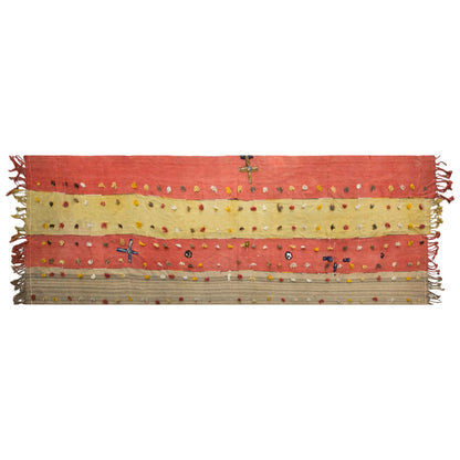 Vintage Turkish Kilim Runner Rug, 4.3 x 14 ft, Handwoven Wool Embroidered Anatolian Rug