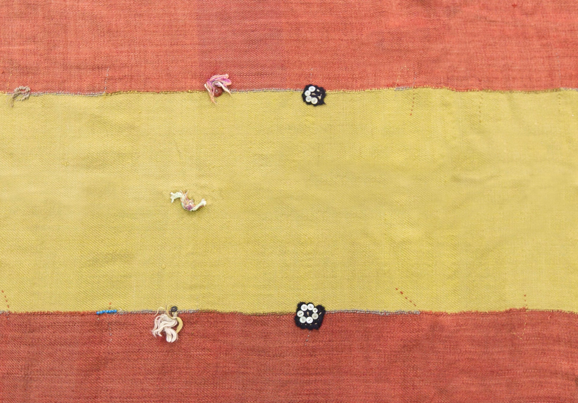 Vintage Turkish Kilim Runner Rug, 7 x 19 ft, Handwoven Wool Striped Anatolian Rug