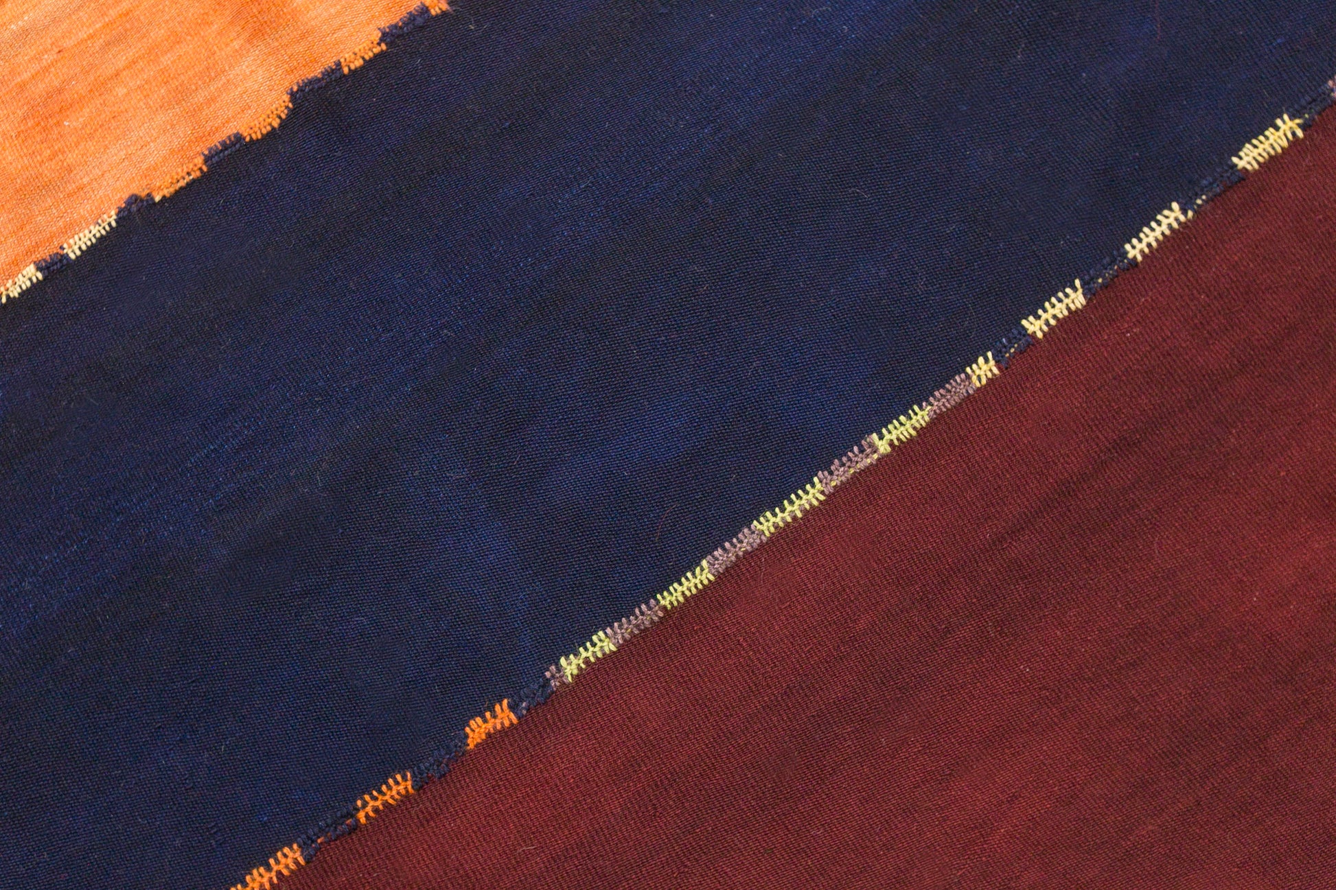 Vintage Turkish Kilim Runner Rug, 7 x 19 ft, Handwoven Wool Striped Anatolian Rug