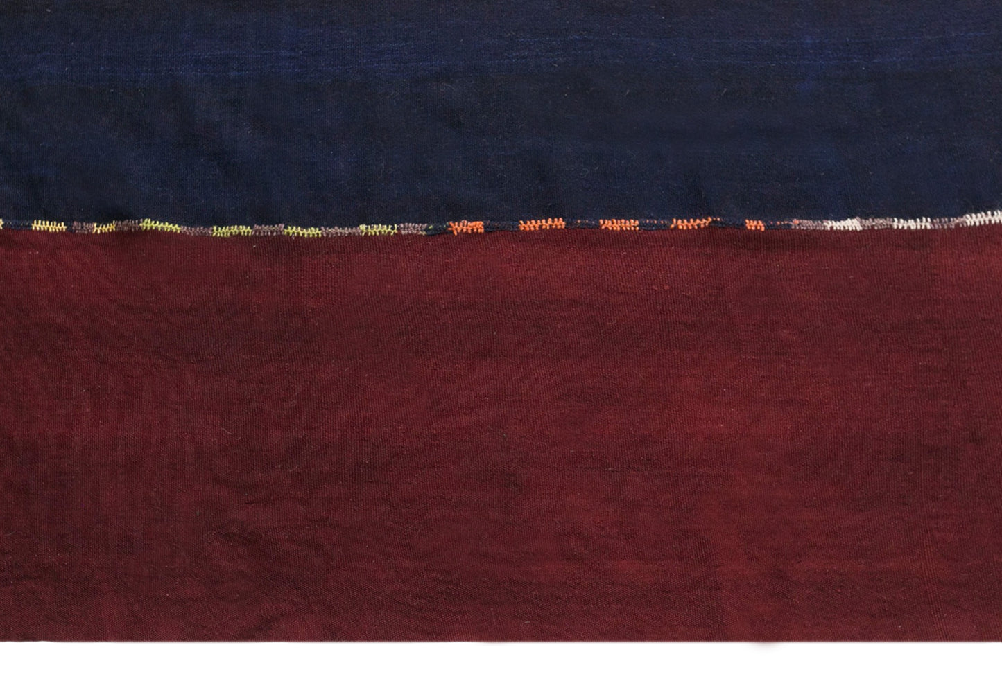 Vintage Turkish Kilim Runner Rug, 7 x 19 ft, Handwoven Wool Striped Anatolian Rug