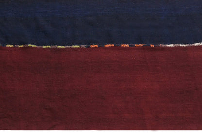Vintage Turkish Kilim Runner Rug, 7 x 19 ft, Handwoven Wool Striped Anatolian Rug