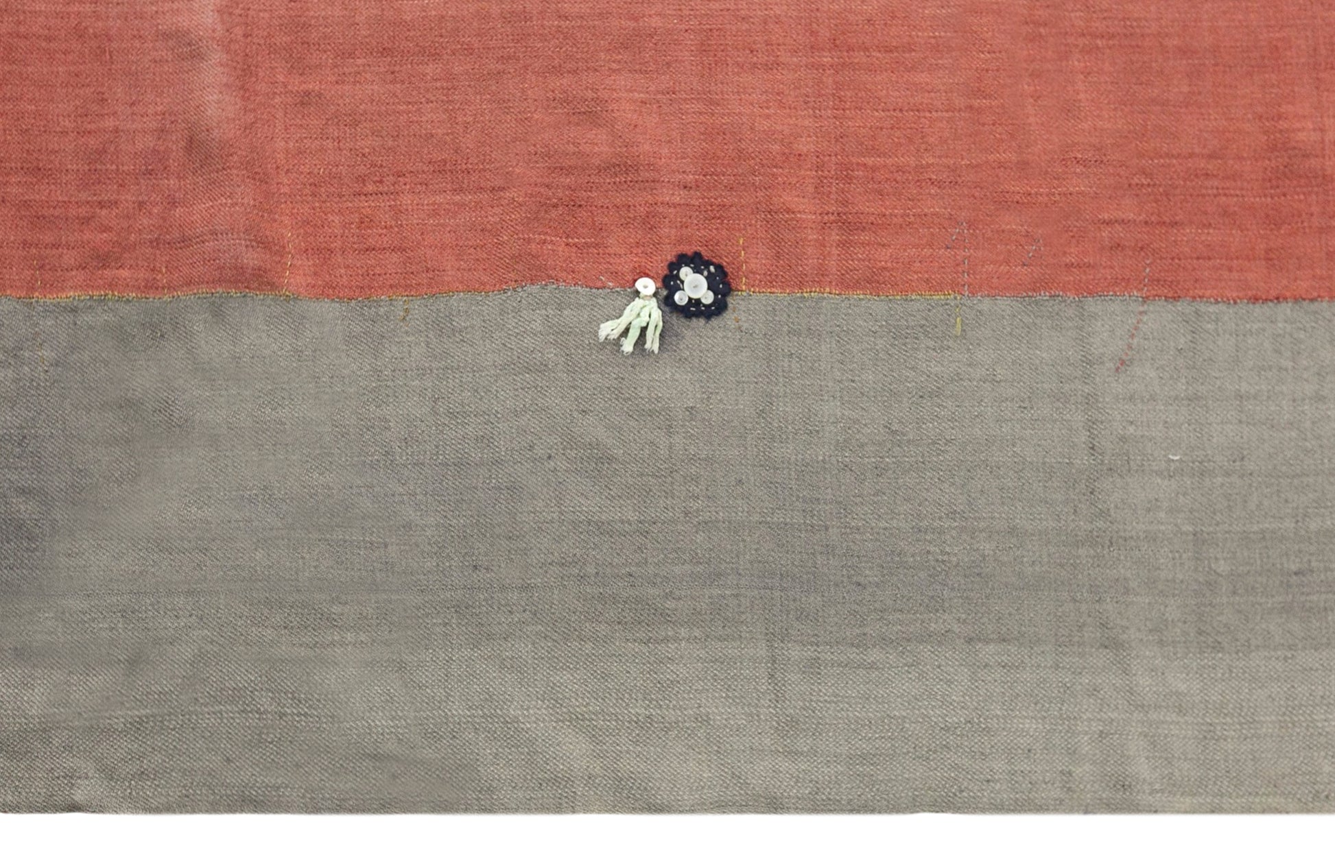 Vintage Turkish Kilim Runner Rug, 7 x 19 ft, Handwoven Wool Striped Anatolian Rug
