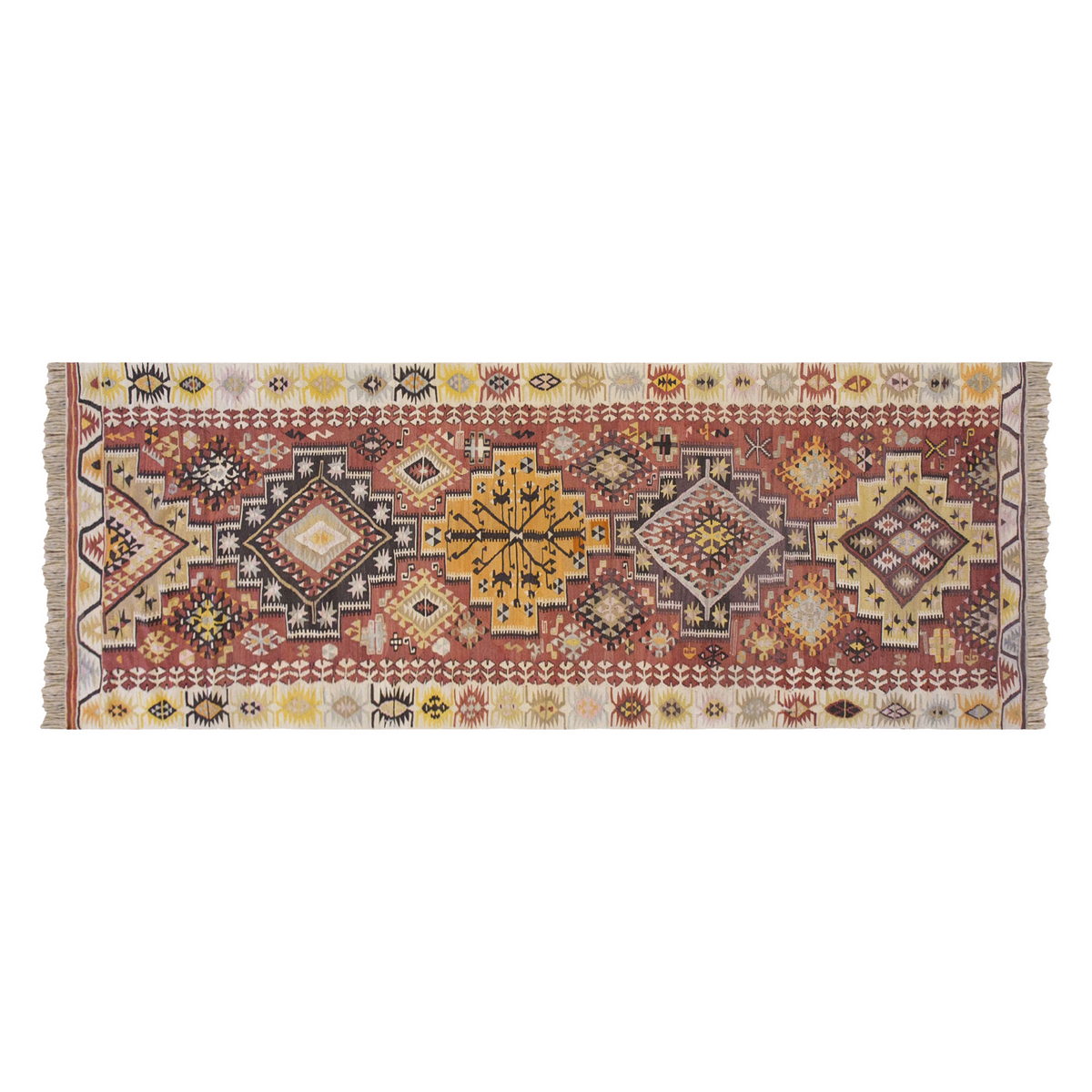 Vintage Turkish Kilimrunner, 3.10 x 11.8 ft, 118 x 356 cm
