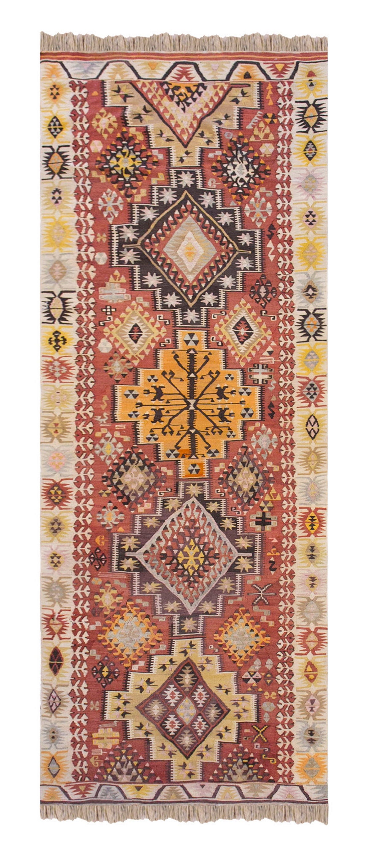 Vintage Turkish Kilimrunner, 3.10 x 11.8 ft, 118 x 356 cm