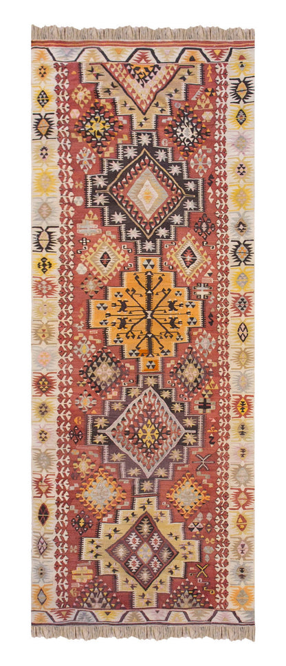 Vintage Turkish Kilimrunner, 3.10 x 11.8 ft, 118 x 356 cm