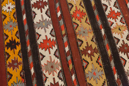 Vintage Turkish Konya Kilim, 140 × 270 cm / 4.6 × 8.8 ft