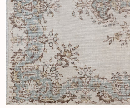Vintage Turkish Oushak Rug, 122 x 225 cm (3'11" x 7'4" ft)