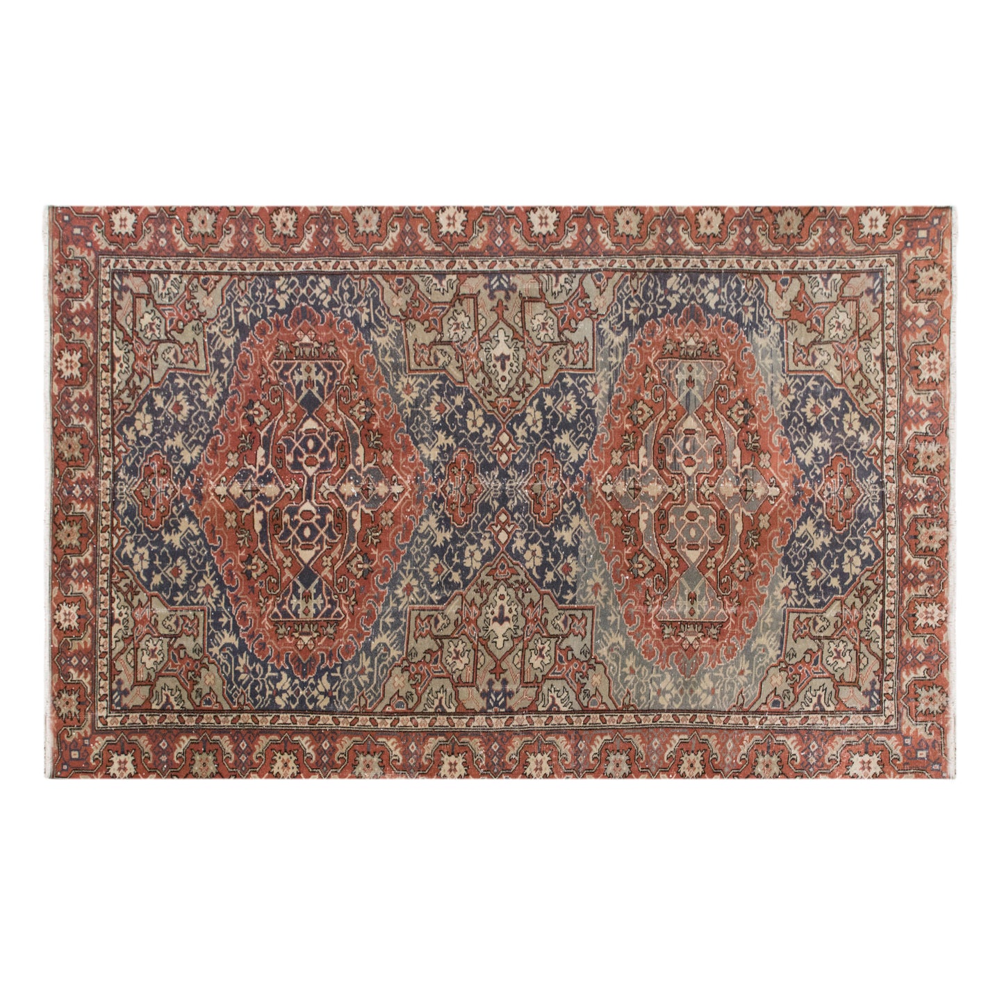 Vintage Turkish Oushak Rug (5.9 x 9 ft)