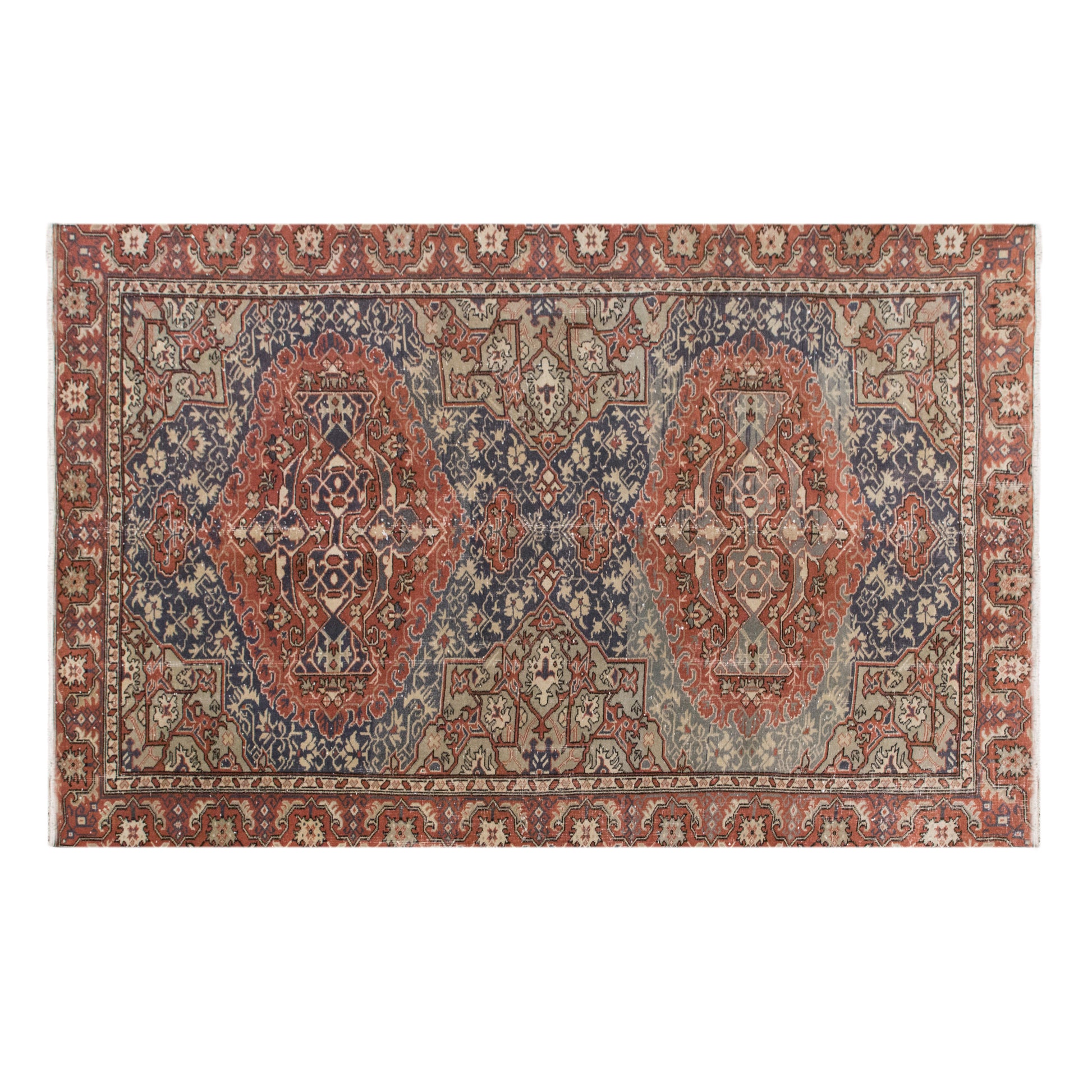 Vintage Turkish Oushak Rug (5.9 x 9 ft)