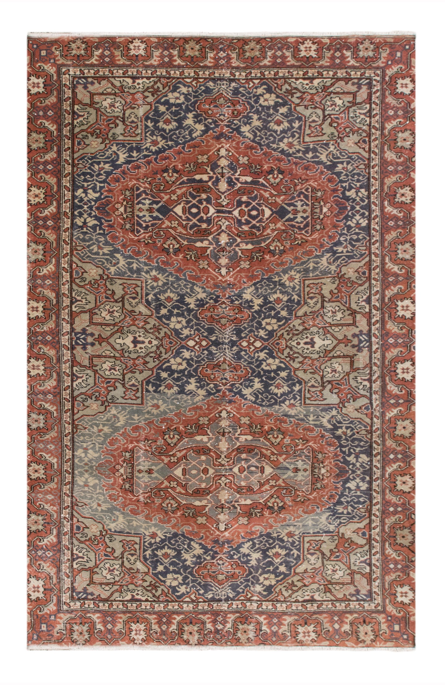 Vintage Turkish Oushak Rug (5.9 x 9 ft)