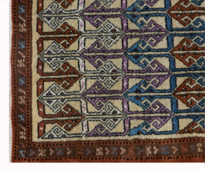 Vintage Turkish Oushak Rug 106x163 cm (3'6" x 5'4")
