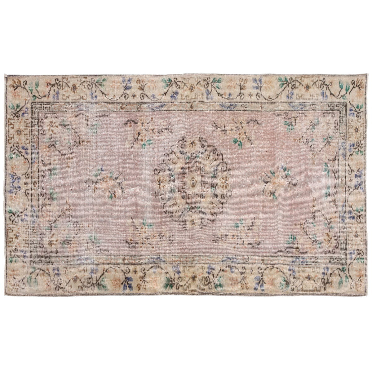 Vintage Turkish Oushak Rug - 114 x 210 cm / 3.8 x 6.6 feet