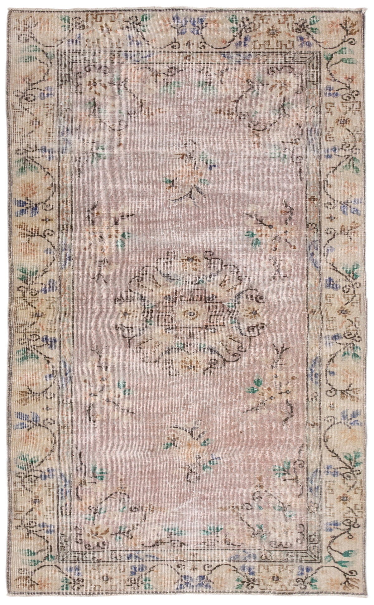 Vintage Turkish Oushak Rug - 114 x 210 cm / 3.8 x 6.6 feet
