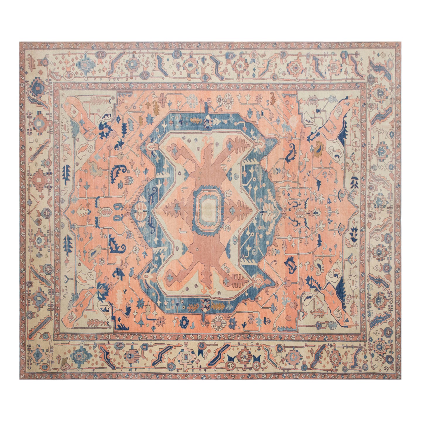 Vintage Turkish Oushak Rug 360x410 cm (11.8x13.5 ft)