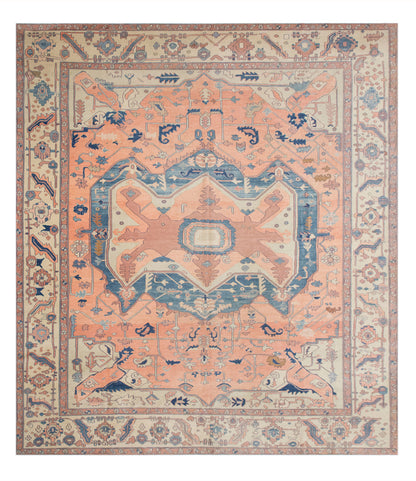 Vintage Turkish Oushak Rug 360x410 cm (11.8x13.5 ft)