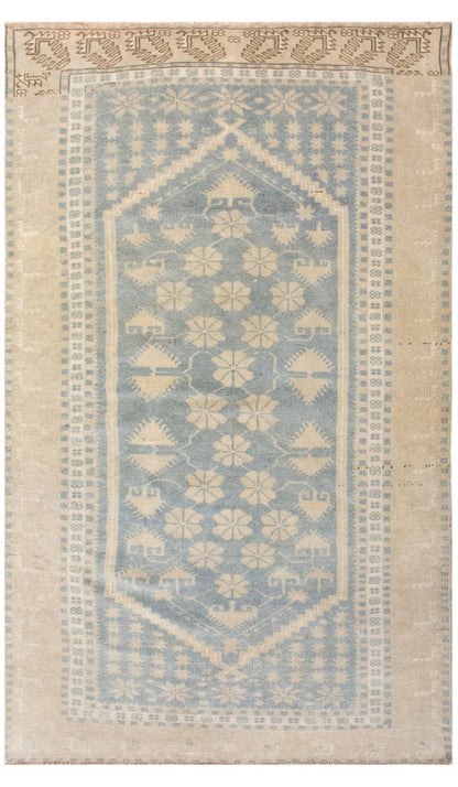 Vintage Turkish Oushak Rug 4x7 ft (110x202 cm)