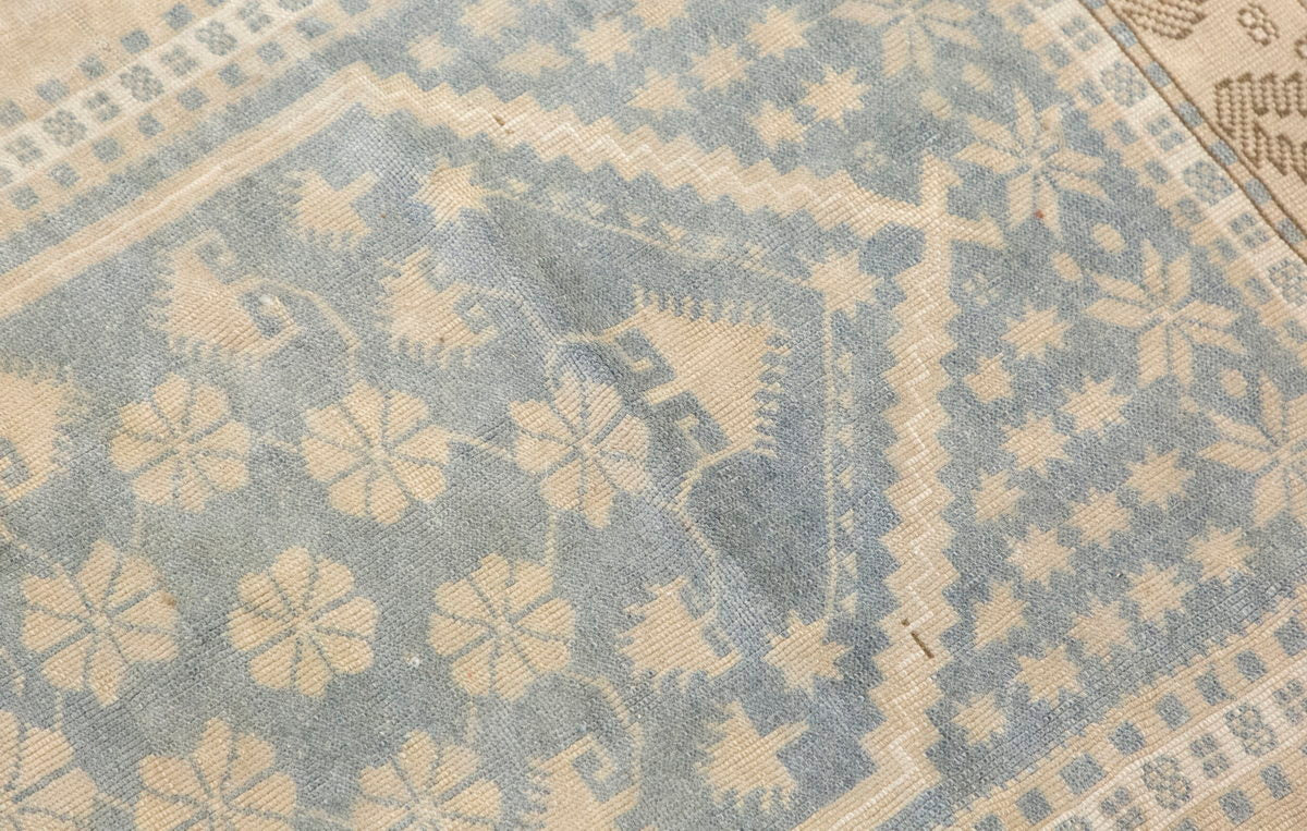 Vintage Turkish Oushak Rug 4x7 ft (110x202 cm)