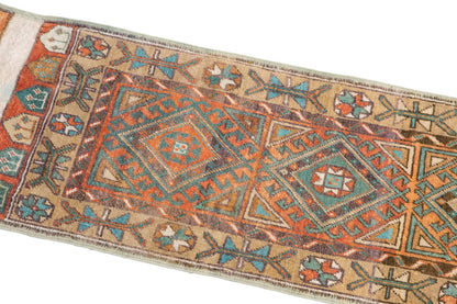 Vintage Turkish Oushak Rug Runner 60x450 cm (2x14.7 ft)