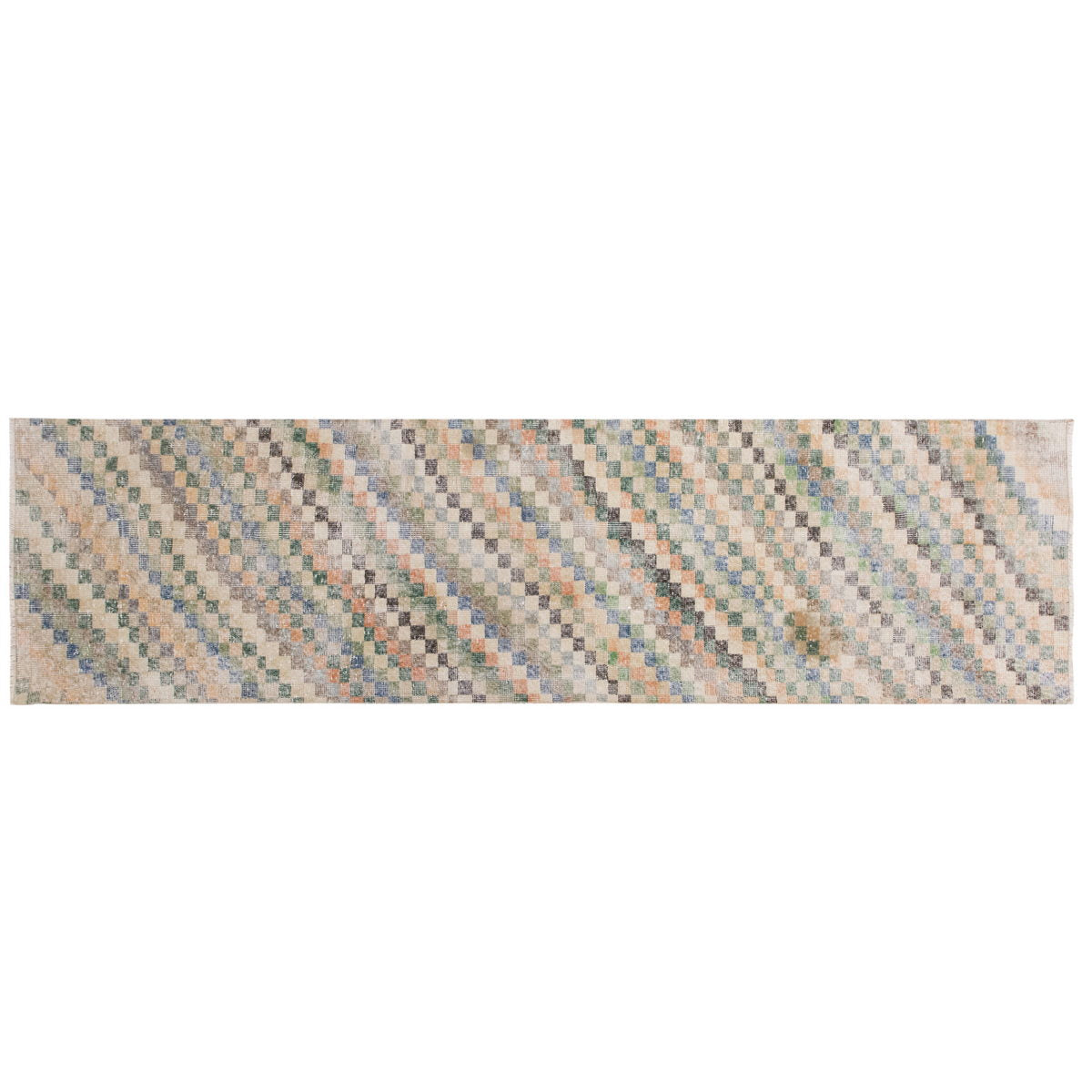 Vintage Turkish Oushak Rug Runner 82x273 cm (2.4x7.7 ft)
